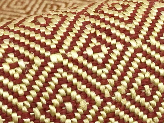 平和屋本店●希少　ざざんざ織　八寸名古屋帯　入子菱　逸品　DZAB8011kh6