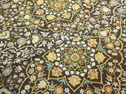 平和屋本店＊最高級　夏物　中国三大刺繍　総相良刺繍　総刺繍　袋帯　正倉院花文　紫鳶色地　逸品　未使用　DZAB8037kh6