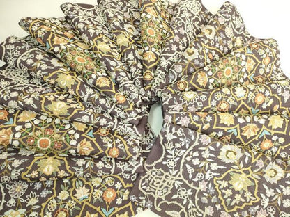 平和屋本店＊最高級　夏物　中国三大刺繍　総相良刺繍　総刺繍　袋帯　正倉院花文　紫鳶色地　逸品　未使用　DZAB8037kh6