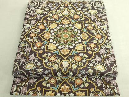 平和屋本店＊最高級　夏物　中国三大刺繍　総相良刺繍　総刺繍　袋帯　正倉院花文　紫鳶色地　逸品　未使用　DZAB8037kh6