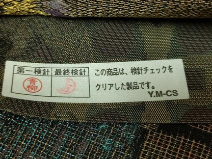 平和屋着物●極上　創業280年　誉田屋源兵衛　両面　六通柄袋帯　五重奏　変り市松　狩猟文　金糸　逸品　DZAB8045kh6