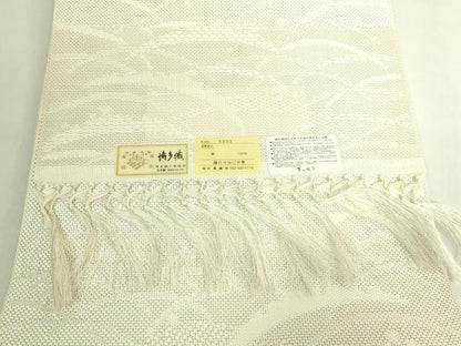 平和屋着物＊極上　夏物　本場筑前博多織　八寸名古屋帯　露芝　大倉織物　博多金ラベル　証紙付き　逸品　DZAB8084kh6