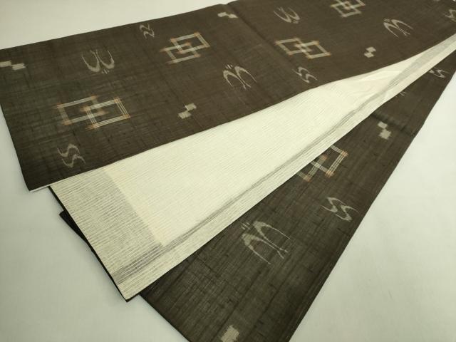 平和屋着物＊極上　夏物　全通柄　京袋帯　紬地　琉球絣文様　逸品　DZAB8092kh6