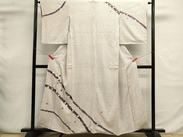 平和屋着物■訪問着　駒刺繍　絞り　道長花文　正絹　逸品　DABI0652cd