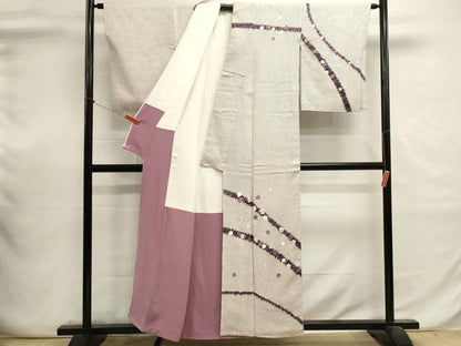 平和屋着物■訪問着　駒刺繍　絞り　道長花文　正絹　逸品　DABI0652cd