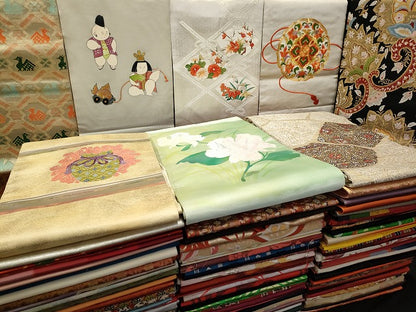 平和屋本店■名古屋帯 まとめて100点 有栖川文様 人物 更紗 花柄 手描き 駒刺繍 金銀糸 など 着用可能多数 未使用品あり 全て正絹 ppp3908