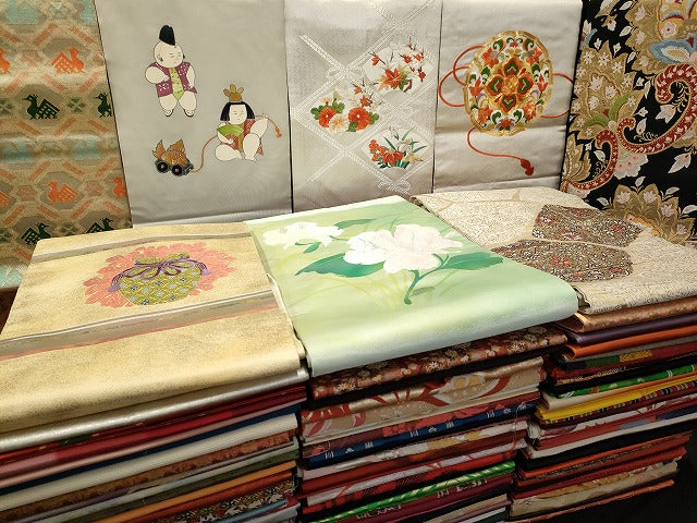 平和屋本店■名古屋帯 まとめて100点 有栖川文様 人物 更紗 花柄 手描き 駒刺繍 金銀糸 など 着用可能多数 未使用品あり 全て正絹 ppp3908