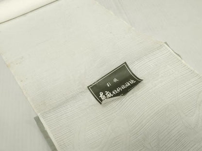 平和屋着物＊夏物　長襦袢　反物　着尺　絽　撫子桔梗紋紗　生成り色　麻　逸品　未使用　DABH2699zzz
