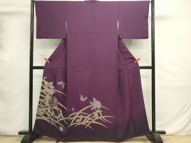 平和屋着物■色留訪問着　花蝶文　暈し染め　金銀糸　やまと誂製　正絹　逸品　DABI0659cd
