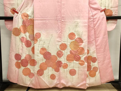 平和屋着物■豪華振袖　駒刺繍　枝花文　暈し染め　金彩　正絹　逸品　DABI0676cd