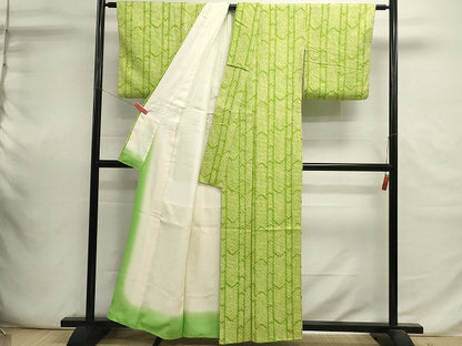 平和屋着物■上質な小紋　総絞り　竹並べ　正絹　逸品　DABI0658cd