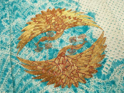 平和屋着物■豪華振袖　駒刺繍　絞り　向かい鳥文　正絹　逸品　DABI0675cd