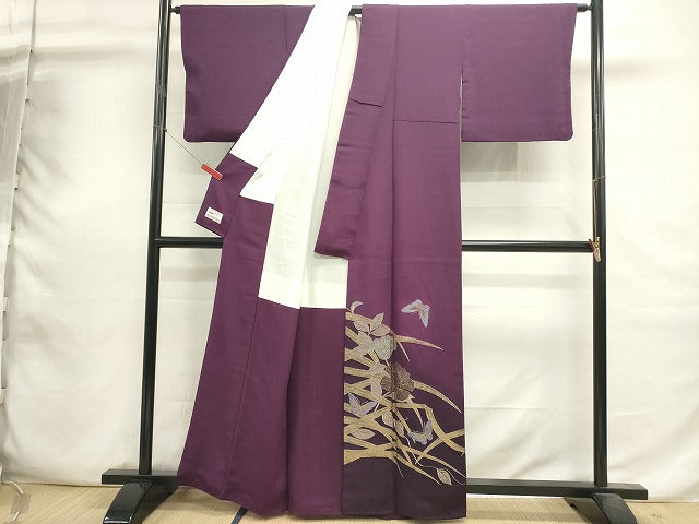 平和屋着物■色留訪問着　花蝶文　暈し染め　金銀糸　やまと誂製　正絹　逸品　DABI0659cd