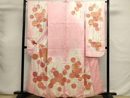 平和屋着物■豪華振袖　駒刺繍　枝花文　暈し染め　金彩　正絹　逸品　DABI0676cd