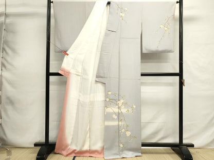 平和屋着物■訪問着　枝花文　暈し染め　正絹　逸品　DABI0661cd