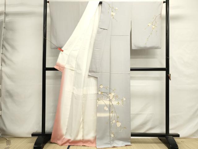 平和屋着物■訪問着　枝花文　暈し染め　正絹　逸品　DABI0661cd