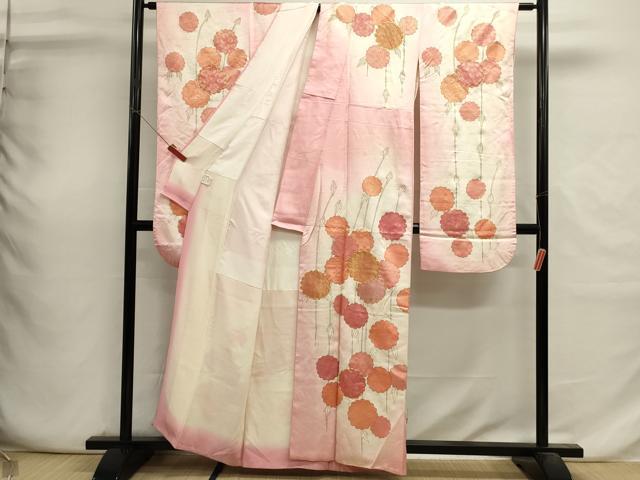 平和屋着物■豪華振袖　駒刺繍　枝花文　暈し染め　金彩　正絹　逸品　DABI0676cd