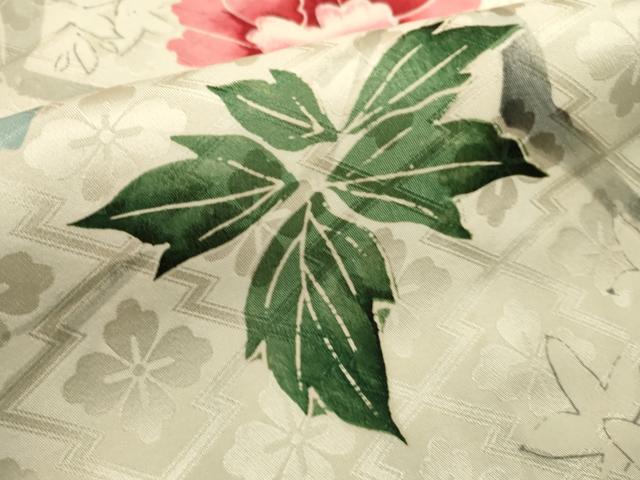 平和屋着物■豪華振袖　刺繍　尾長鳥花文　暈し染め　金彩　正絹　逸品　DABI0688cd