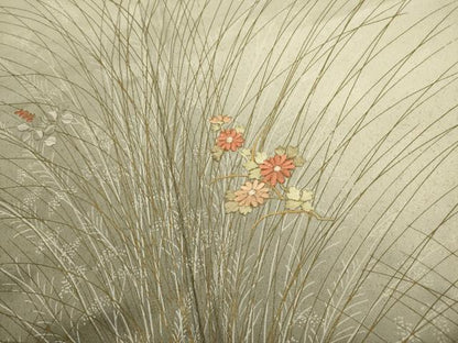 平和屋着物■訪問着　刺繍　草花文　暈し染め　金彩　正絹　逸品　DABI0697cd
