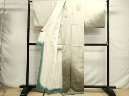 平和屋着物■訪問着　刺繍　草花文　暈し染め　金彩　正絹　逸品　DABI0697cd