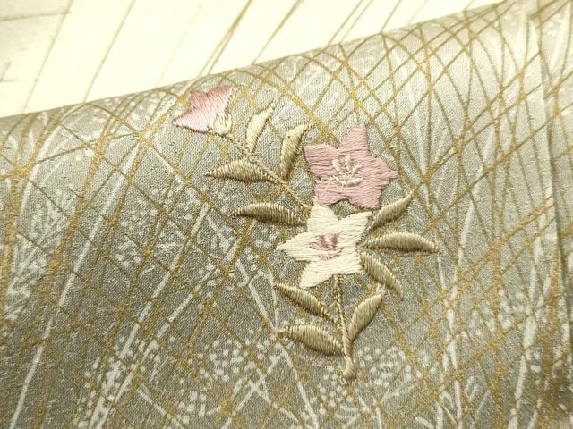 平和屋着物■訪問着　刺繍　草花文　暈し染め　金彩　正絹　逸品　DABI0697cd