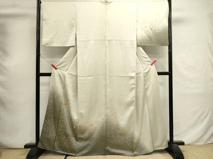 平和屋着物■訪問着　刺繍　草花文　暈し染め　金彩　正絹　逸品　DABI0697cd