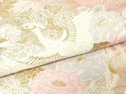 平和屋本店▼六通柄袋帯　本金花鳥文様　24Ｋ　やまと誂製　正絹　逸品　DABG9985sf
