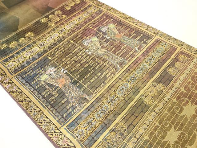 平和屋本店▼六通柄袋帯　王朝を偲　本金箔　正絹　逸品　DABI1068sf