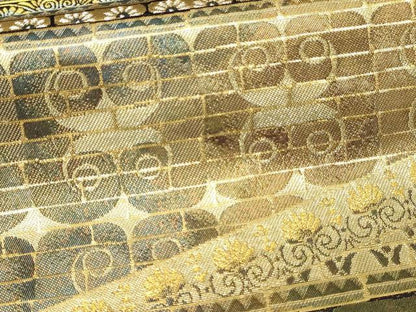 平和屋本店▼六通柄袋帯　王朝を偲　本金箔　正絹　逸品　DABI1068sf