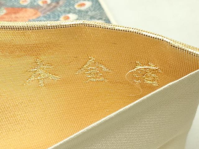 平和屋本店▼六通柄袋帯　唐織　流苑孔雀文　本金箔　正絹　逸品　DABI1071sf