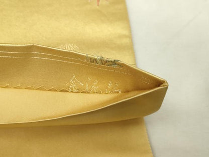 平和屋本店●六通柄袋帯　三番叟絵文　本金箔　金泥箔　正絹　逸品　DABI1091sf