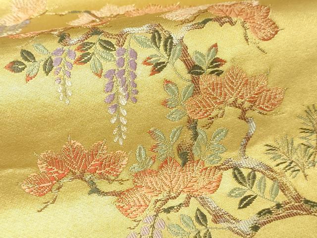 平和屋本店●六通柄袋帯　三番叟絵文　本金箔　金泥箔　正絹　逸品　DABI1091sf