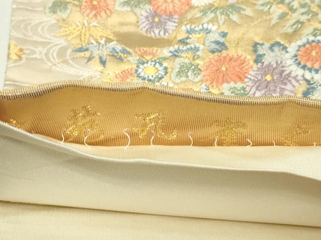 平和屋本店▼六通柄袋帯　唐織　流苑孔雀文　本金箔　正絹　逸品　DABI1071sf