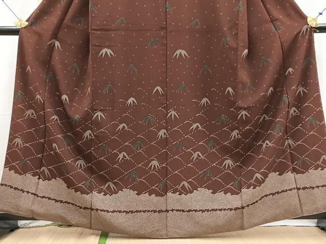 平和屋着物■訪問着　笹の葉文　洗える着物　BAAX9248yc