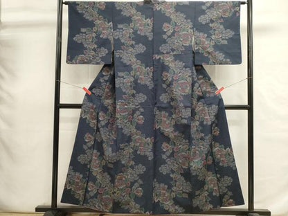 平和屋着物■上質な紬　花繋ぎ　正絹　逸品　DABI0728cd