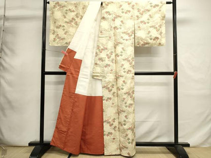 平和屋着物■上質な紬　舞花文　正絹　逸品　DABI0718cd