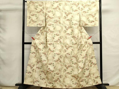 平和屋着物■上質な紬　舞花文　正絹　逸品　DABI0718cd