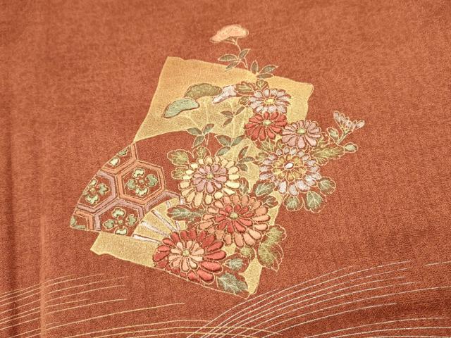平和屋着物■訪問着　刺繍　色紙花文　暈し染め　金銀彩　鈴乃屋扱い　正絹　逸品　DABI0716cd