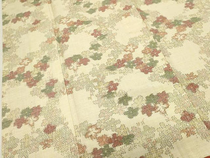 平和屋着物■上質な紬　舞花文　正絹　逸品　DABI0718cd