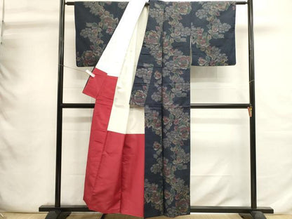 平和屋着物■上質な紬　花繋ぎ　正絹　逸品　DABI0728cd