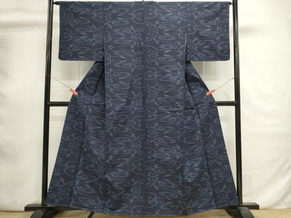 平和屋着物■上質な紬　流水文　正絹　逸品　未使用　DABI0740cd