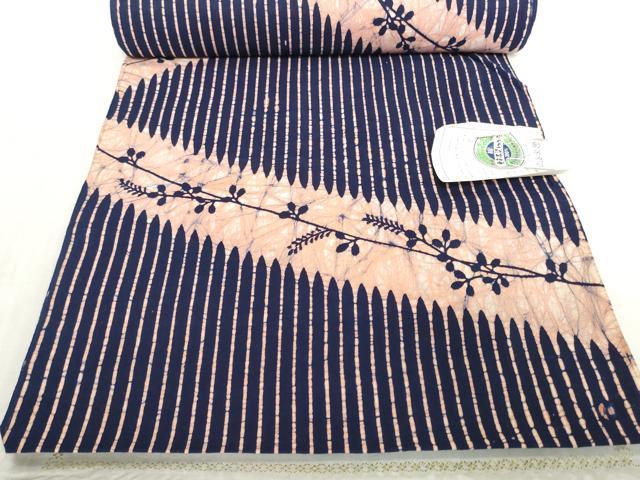 平和屋着物＊夏物　浴衣　反物　着尺　東京本染　注染　枝蕾文　綿　逸品　未使用　DABH2668zzz