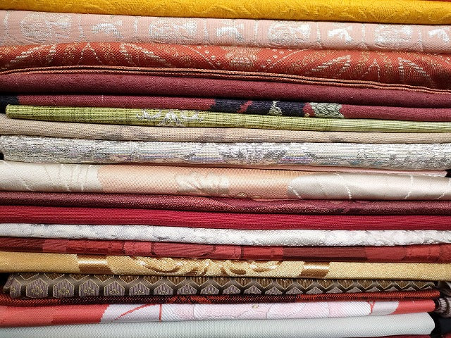 平和屋本店■名古屋帯 まとめて100点 鴛鴦 人物 風景 更紗 花柄 駒刺繍 金銀糸 など 着用可能多数 未使用品あり 全て正絹 ppp3923