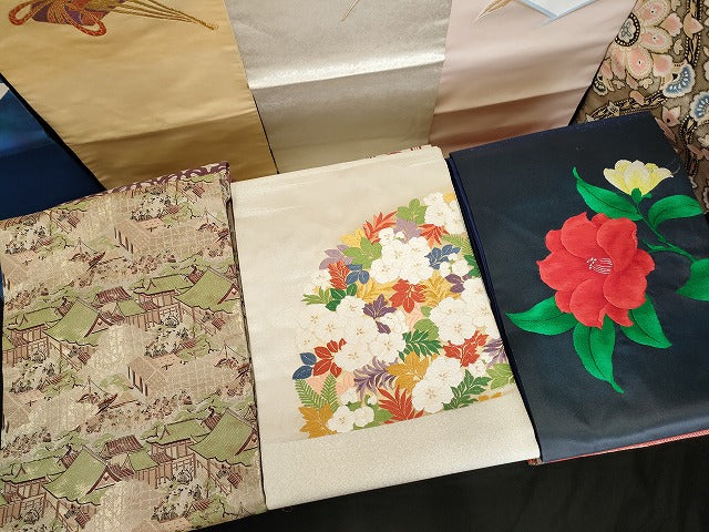 平和屋本店■名古屋帯 まとめて100点 鴛鴦 人物 風景 更紗 花柄 駒刺繍 金銀糸 など 着用可能多数 未使用品あり 全て正絹 ppp3923