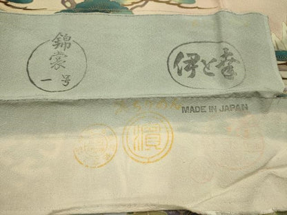 平和屋着物■豪華色留袖　作家物　松竹梅風景文　伊と幸　暈し染め　金彩　反端付き　浜ちりめん　ロング丈　正絹　逸品　AABJ7792sx