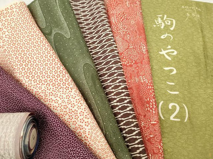 平和屋着物▼柄見本　反物　駒やっこ　東京染　リメイク生地　材料　逸品　未使用　DABH8208zy