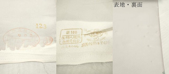 平和屋着物▼付下げ　反物　着尺　草花文　暈し染め　金彩　未使用　DABH8176zy