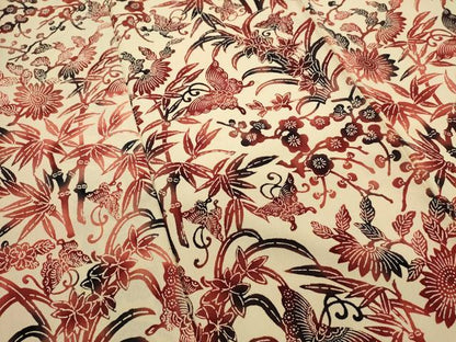 平和屋着物■訪問着　型染め　花蝶文　三越扱い　正絹　逸品　DABI0753cd