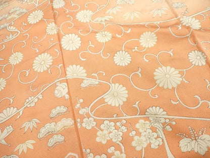 平和屋着物■訪問着　飛鶴文　菊唐草　宝尽くし　松竹梅　暈し染め　正絹　逸品　DABI0771cd