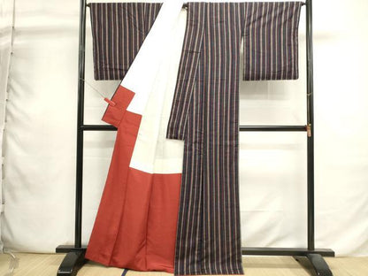 平和屋着物■上質な紬　間道　正絹　逸品　DABI0769cd